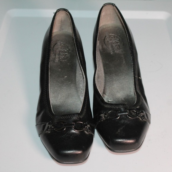 LifeStride Simply Comfort Black Wedge Slip On‎ Heels Women's Sz. 7.5W - Picture 1 of 6
